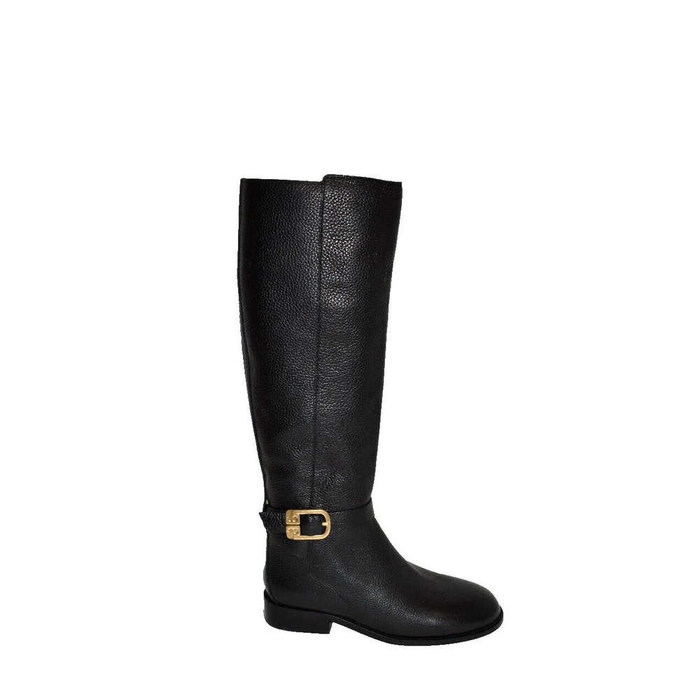 Tory Burch Brooke‎ Buckle Tall Riding Boots Black Size 7.5 NWOB - Picture 3 of 10